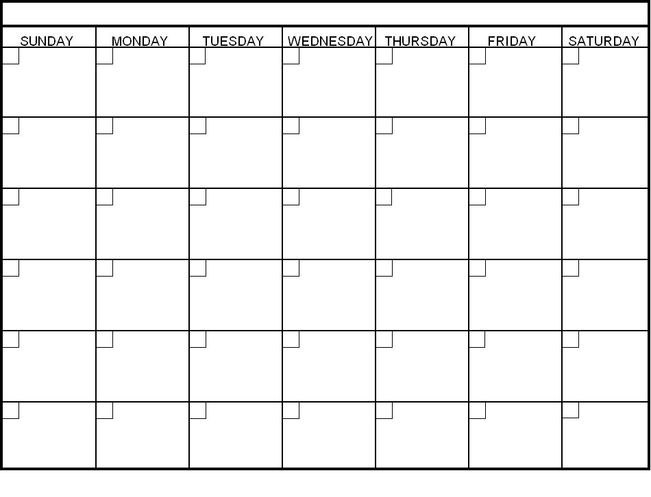 Blank 30 Day Calendar Template â Printable Calendar 2017